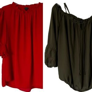 WHO WHAT WEAR and HARLOW & GRAM blouses medium